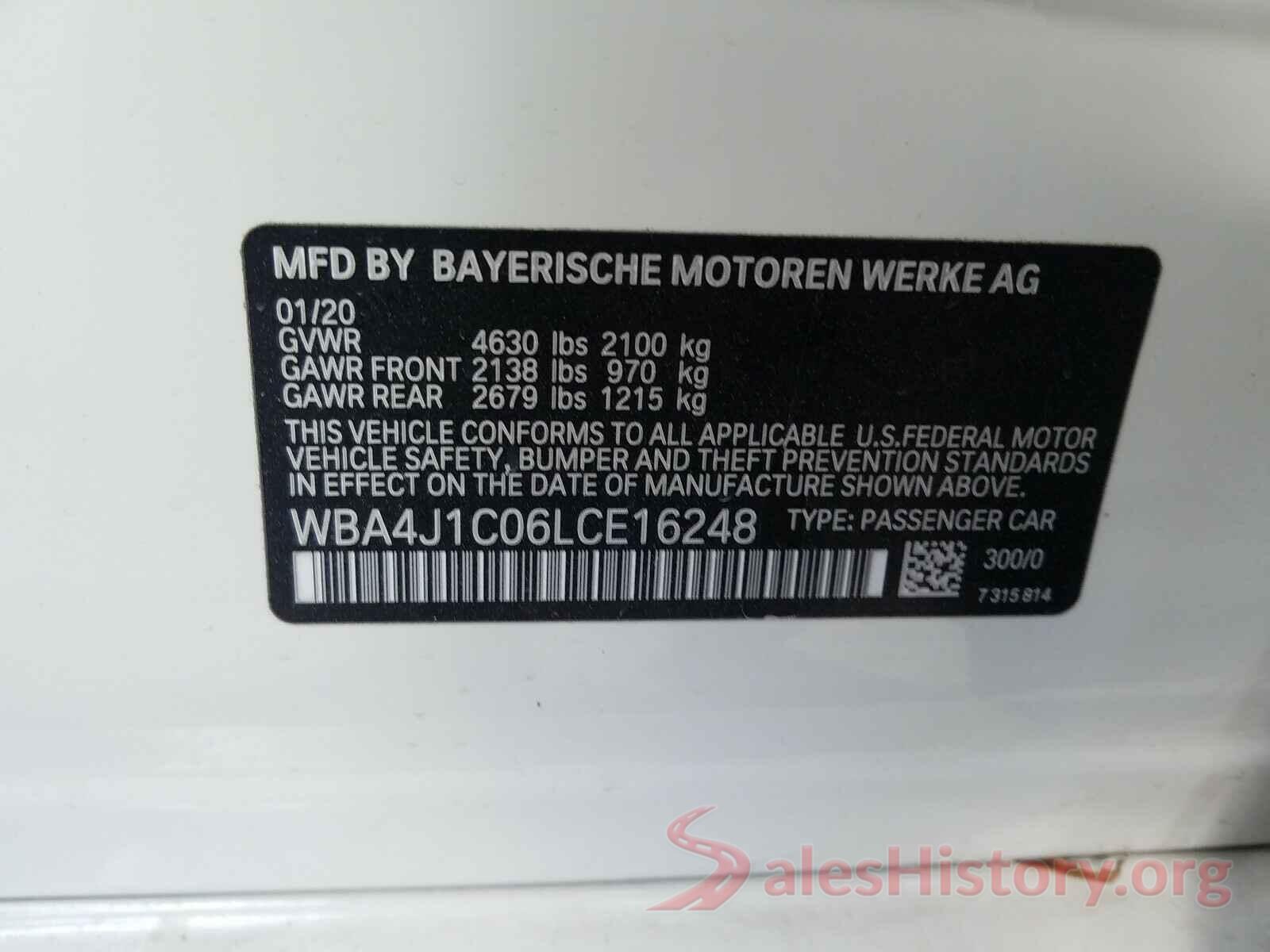 1FTER4FH5KLB06784 2020 BMW 4 SERIES