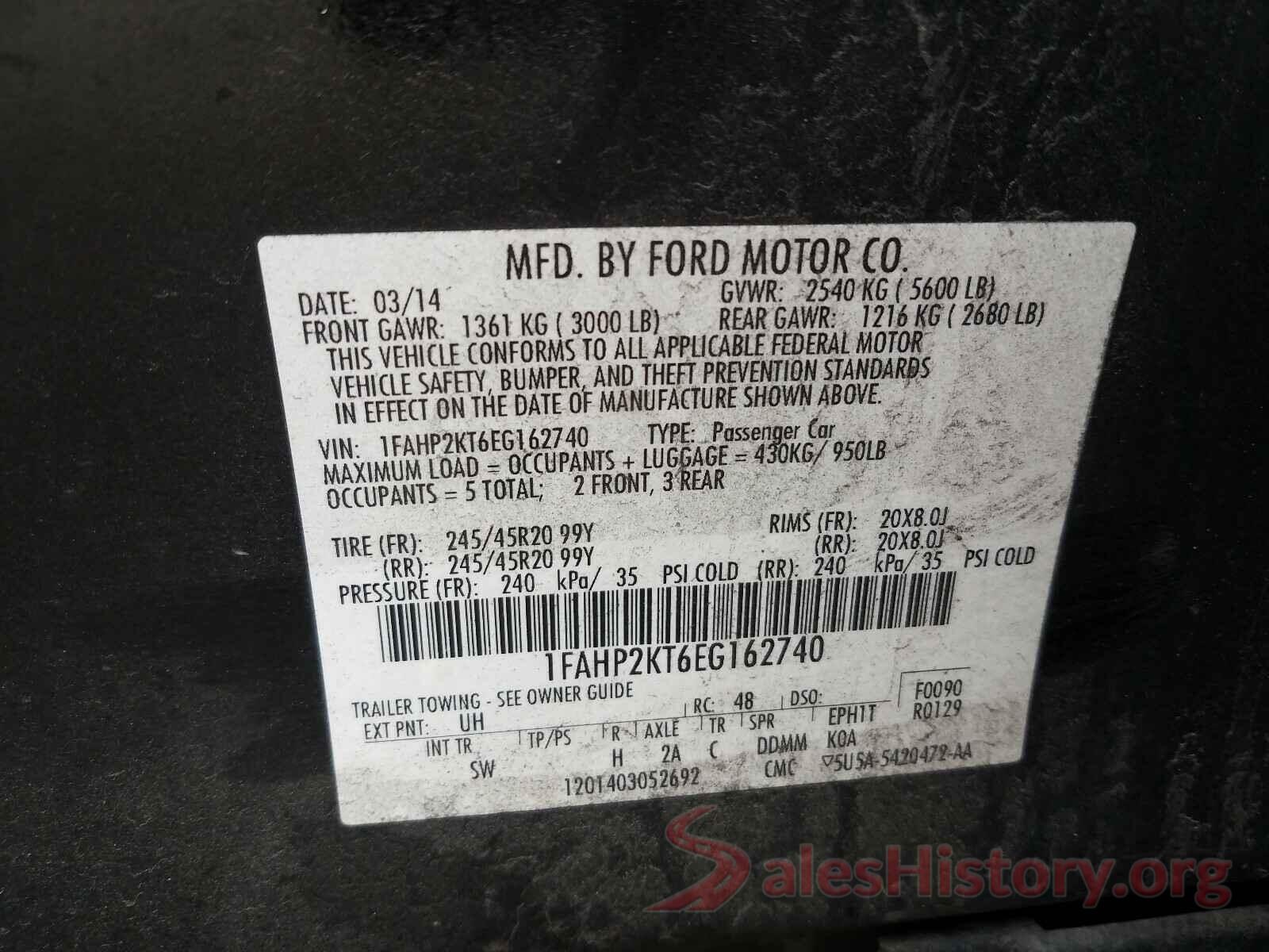 1FAHP2KT6EG162740 2021 FORD TAURUS