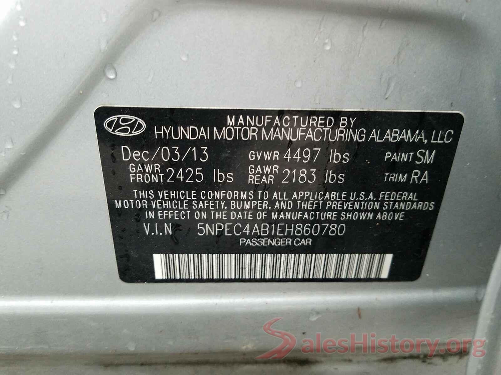 3N1AB7AP7HY251282 2014 HYUNDAI SONATA