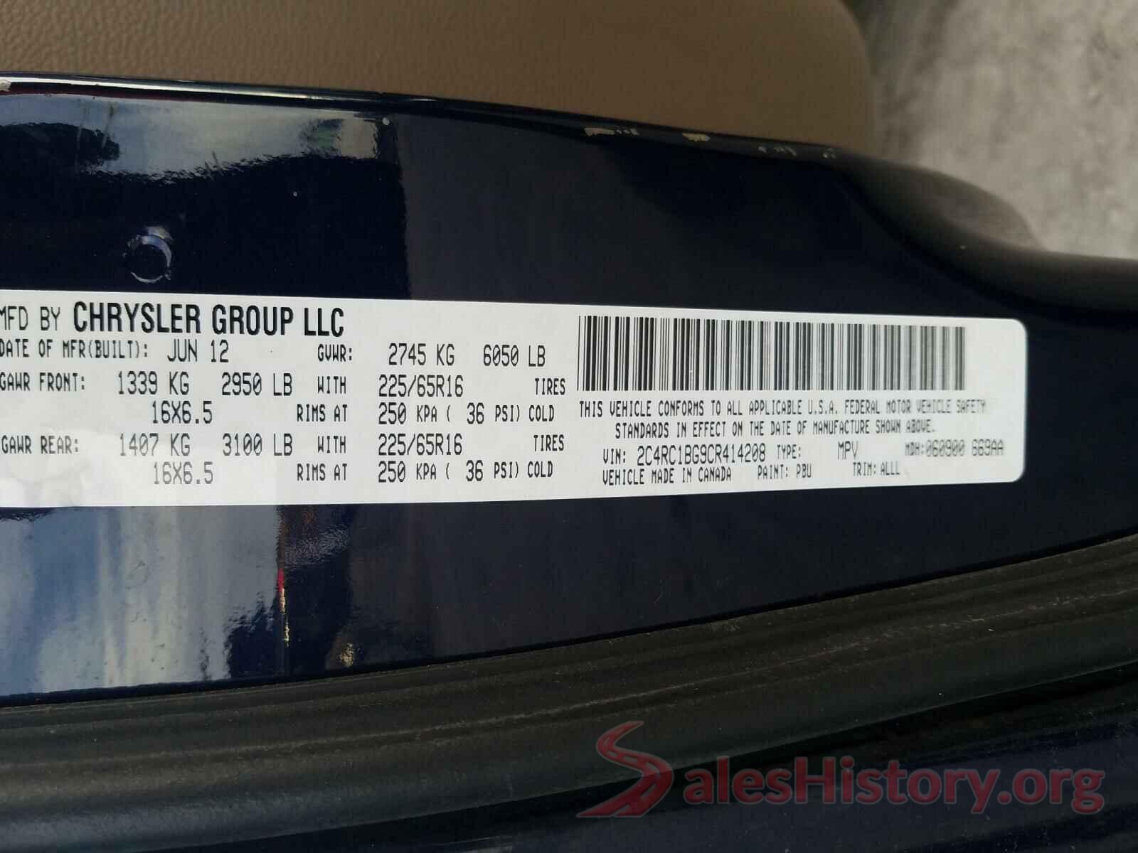 3C4PDCBG5HT589401 2012 CHRYSLER MINIVAN