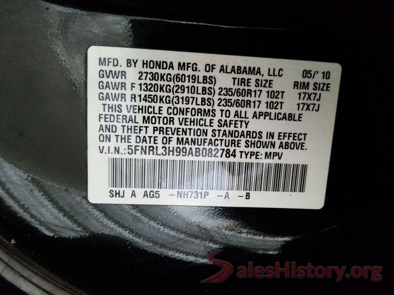 JN8AT2MTXKW268988 2010 HONDA ODYSSEY