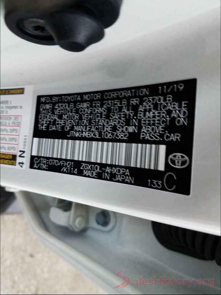 JTNKHMBX3L1067382 2020 TOYOTA C-HR