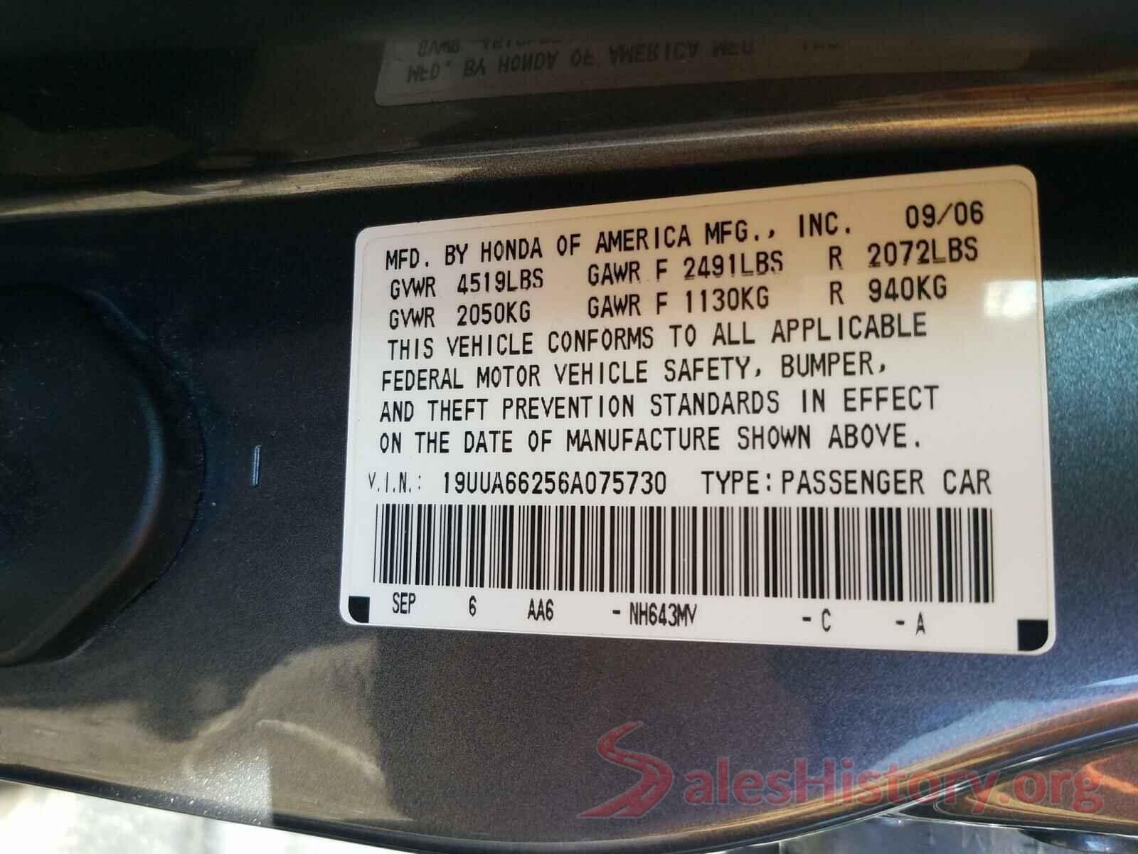 JTDEPMAE5MJ142881 2006 ACURA TL