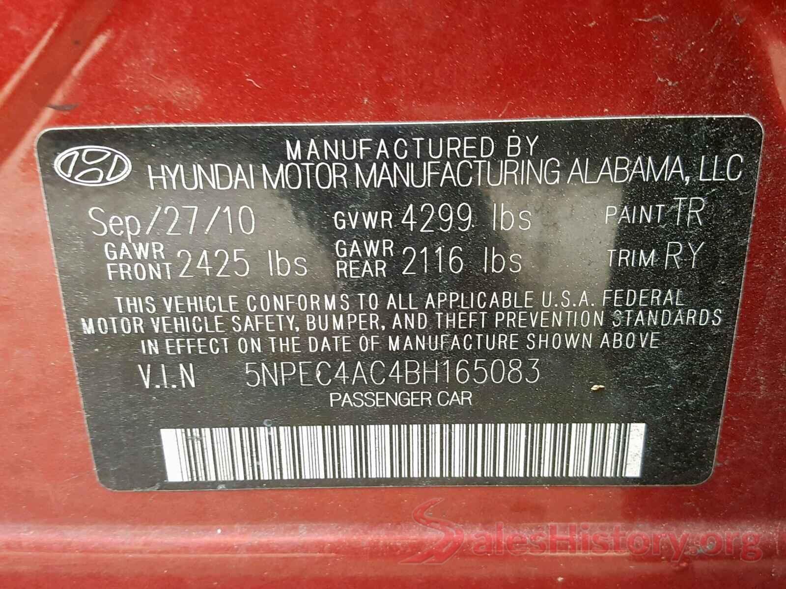 3N1AB7AP9KY217593 2011 HYUNDAI SONATA