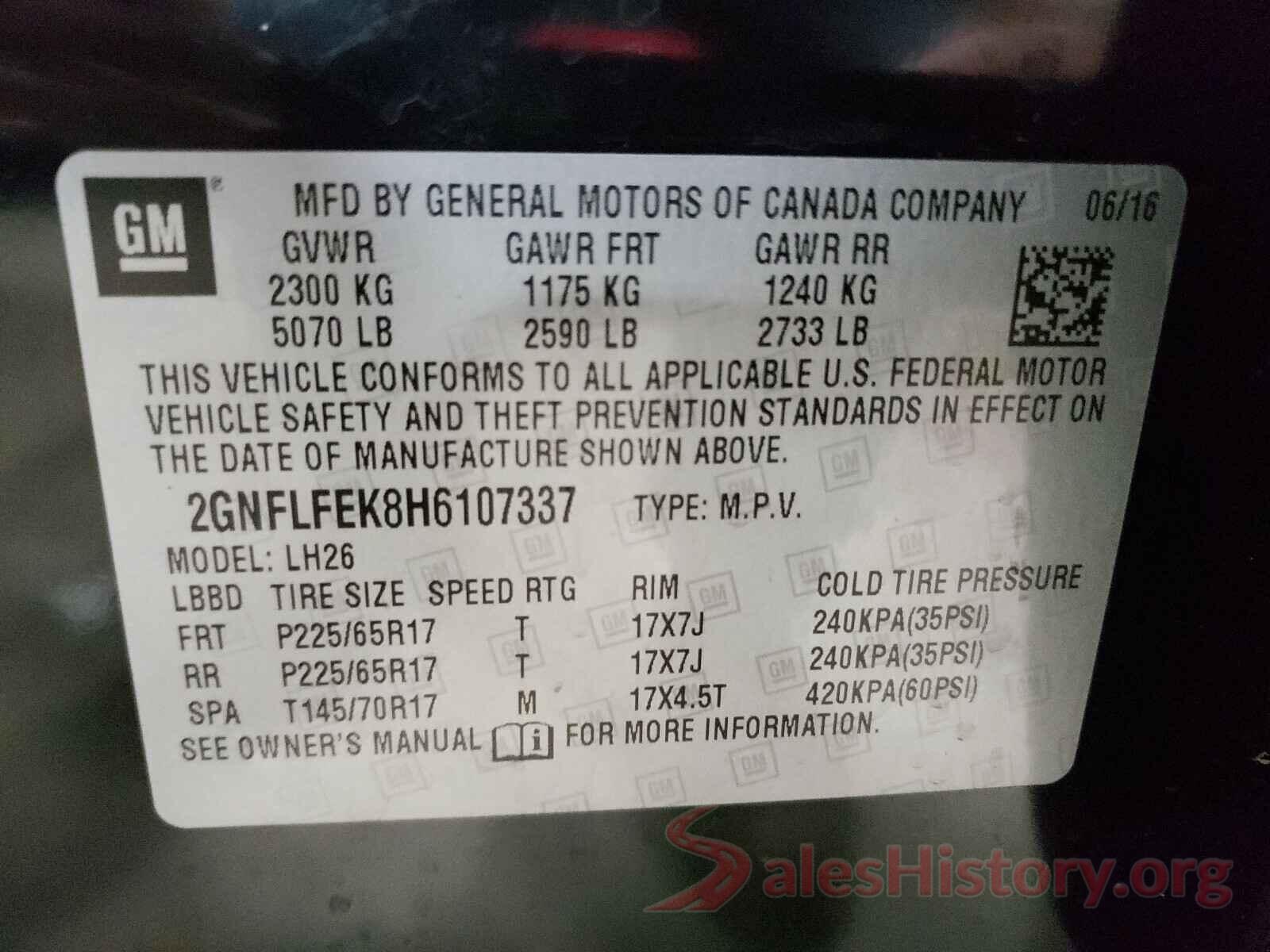 2GNFLFEK8H6107337 2017 CHEVROLET EQUINOX