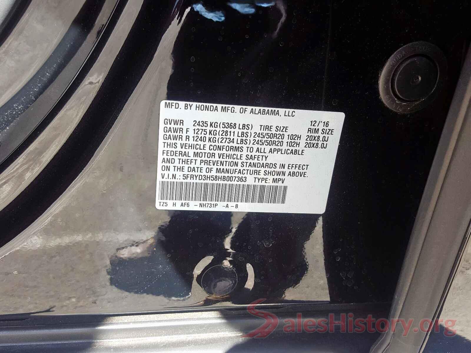 5YFBURHE9HP630666 2017 ACURA MDX