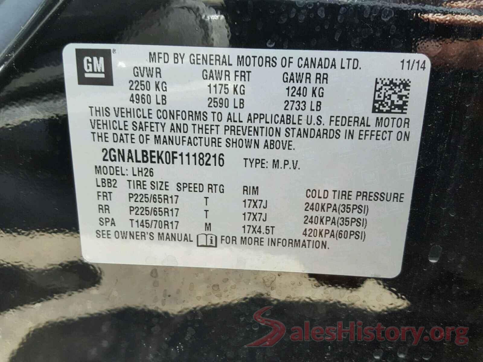 5TFAZ5CN5KX085734 2015 CHEVROLET EQUINOX