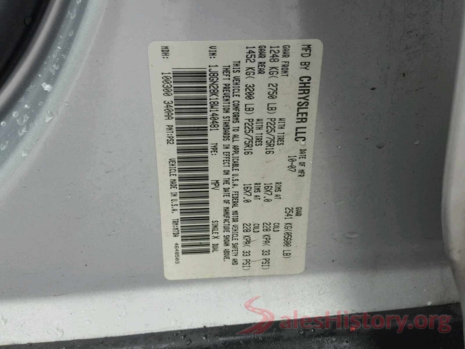 4T1BF1FK8HU447021 2008 JEEP LIBERTY