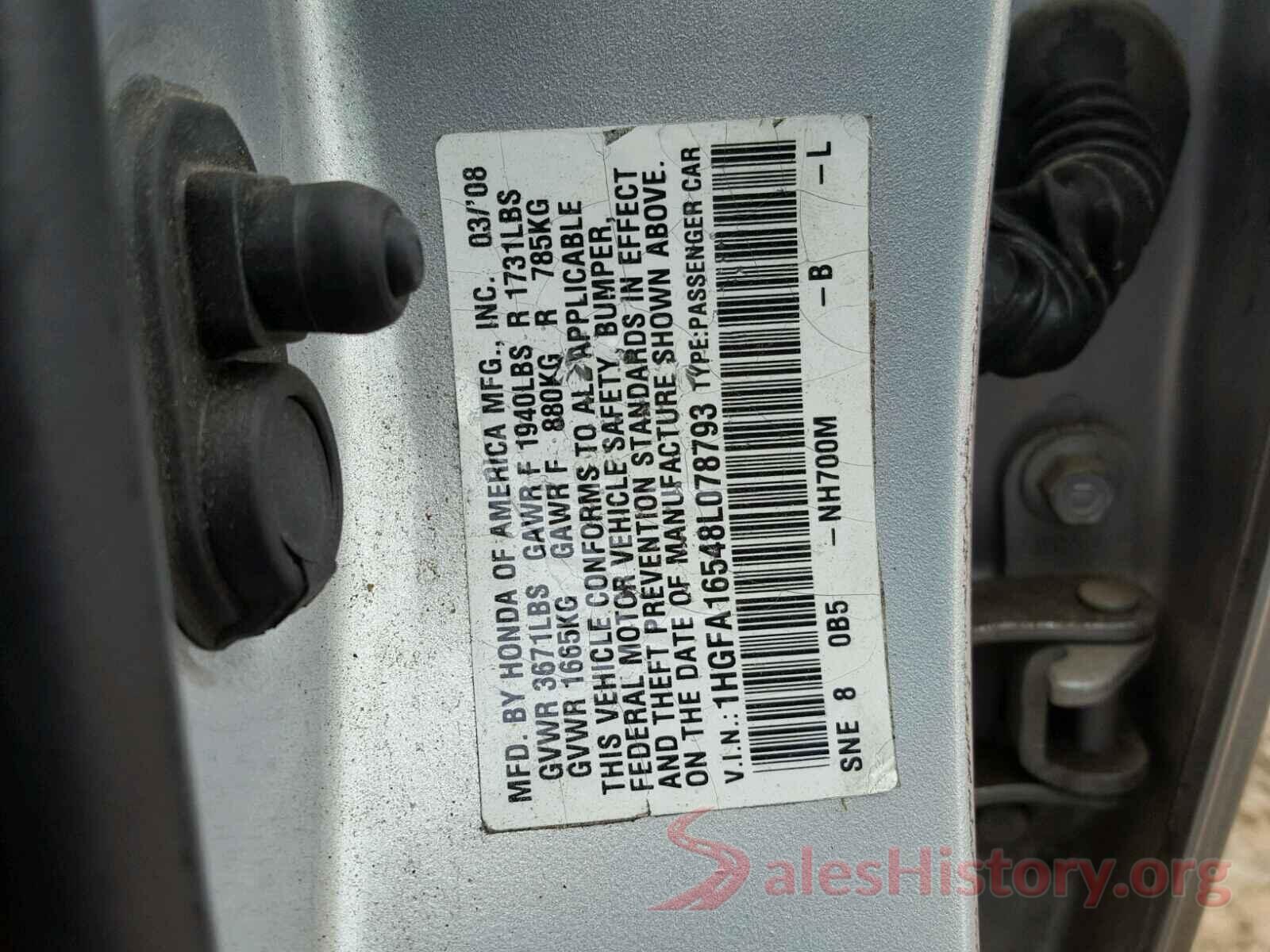 KNAFK4A64G5469522 2008 HONDA CIVIC