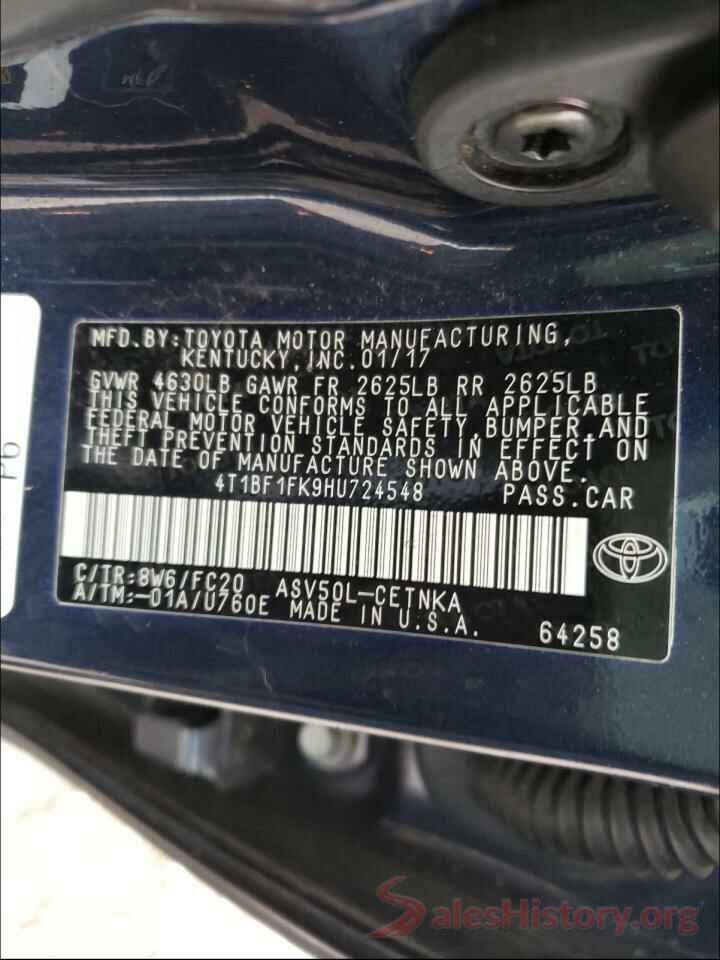 4T1BF1FK9HU724548 2017 TOYOTA CAMRY