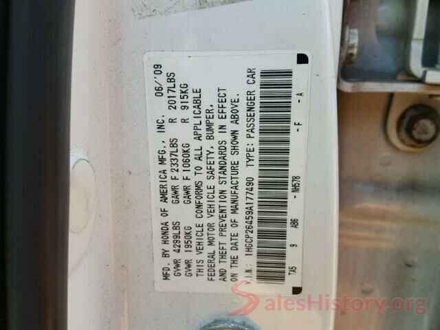 3MZBN1U79JM214861 2009 HONDA ACCORD