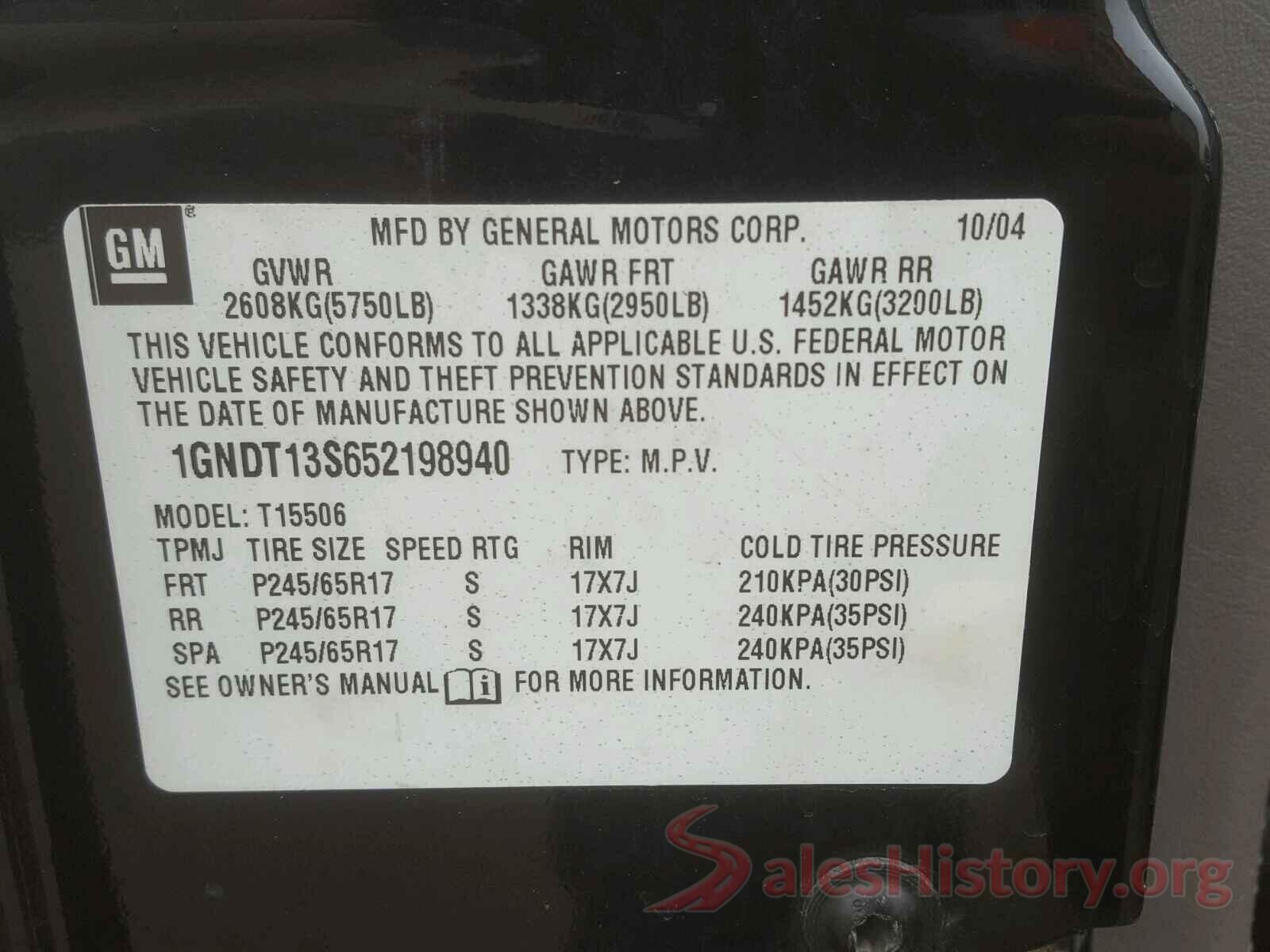 ML32A3HJ3KH011568 2005 CHEVROLET TRAILBLAZE