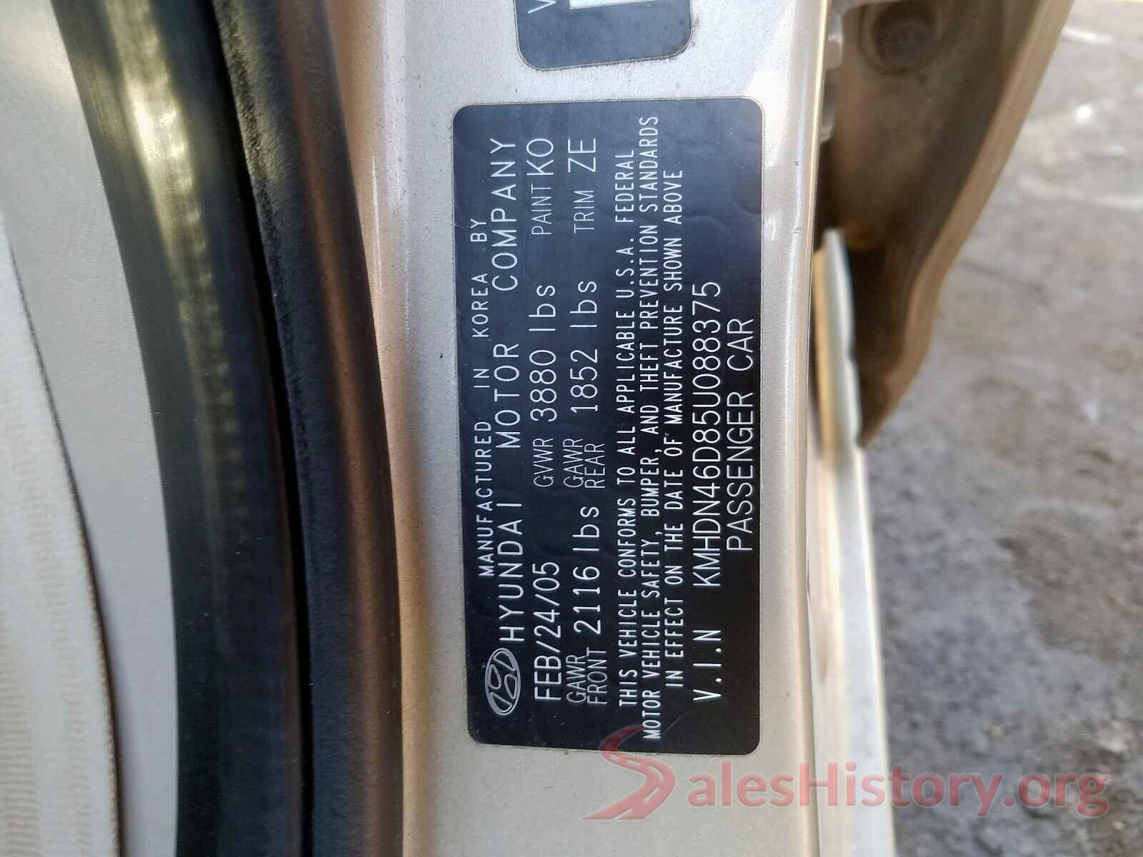 1N4BL4EV3LN303234 2005 HYUNDAI ELANTRA