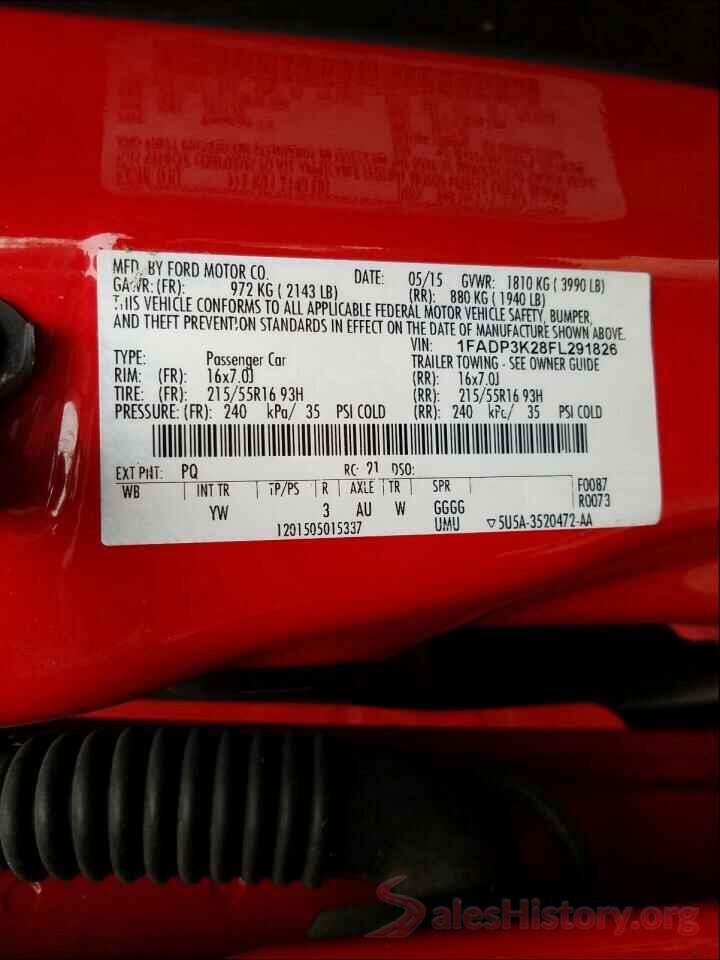 3HGGK5H8XLM716715 2015 FORD FOCUS