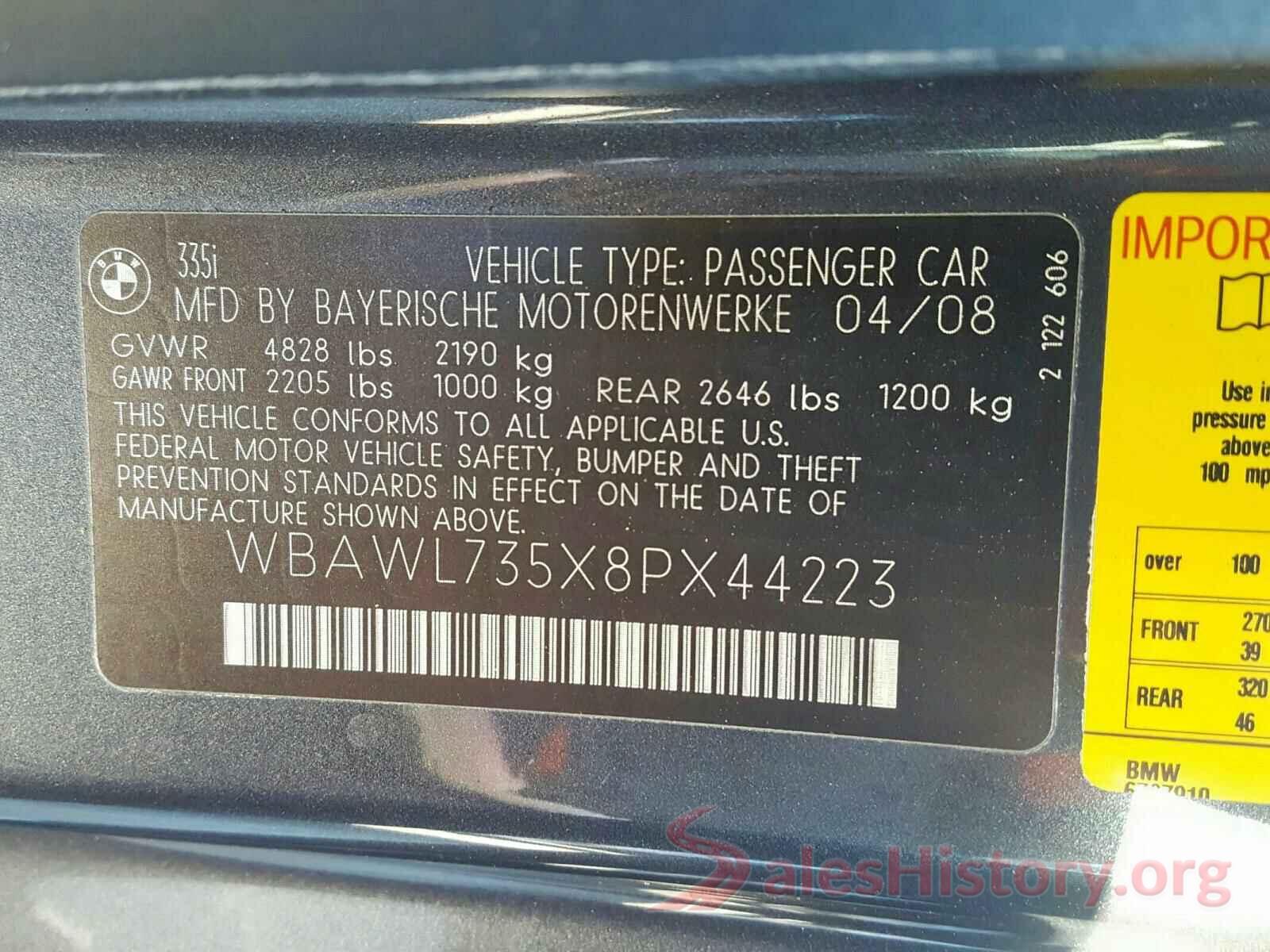 1VWDT7A31HC078921 2008 BMW 3 SERIES