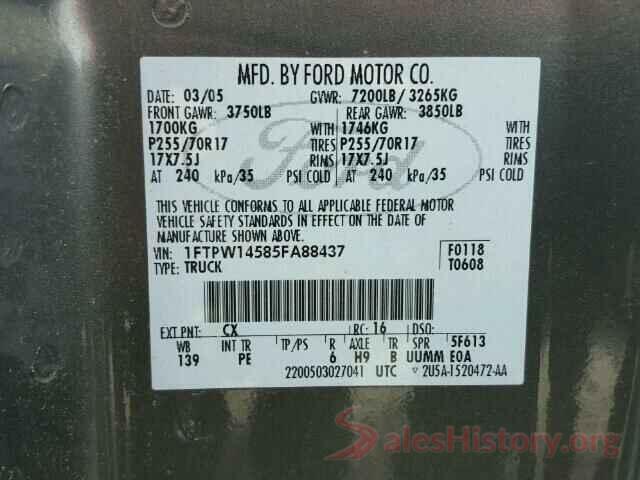 3N1CN7AP2GL825668 2005 FORD F150