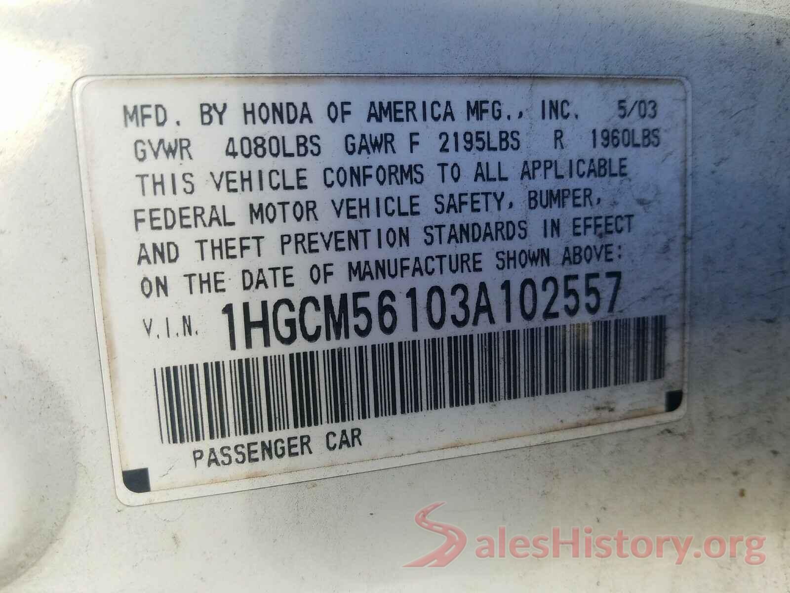 5N1AT2MV4JC723309 2003 HONDA ACCORD