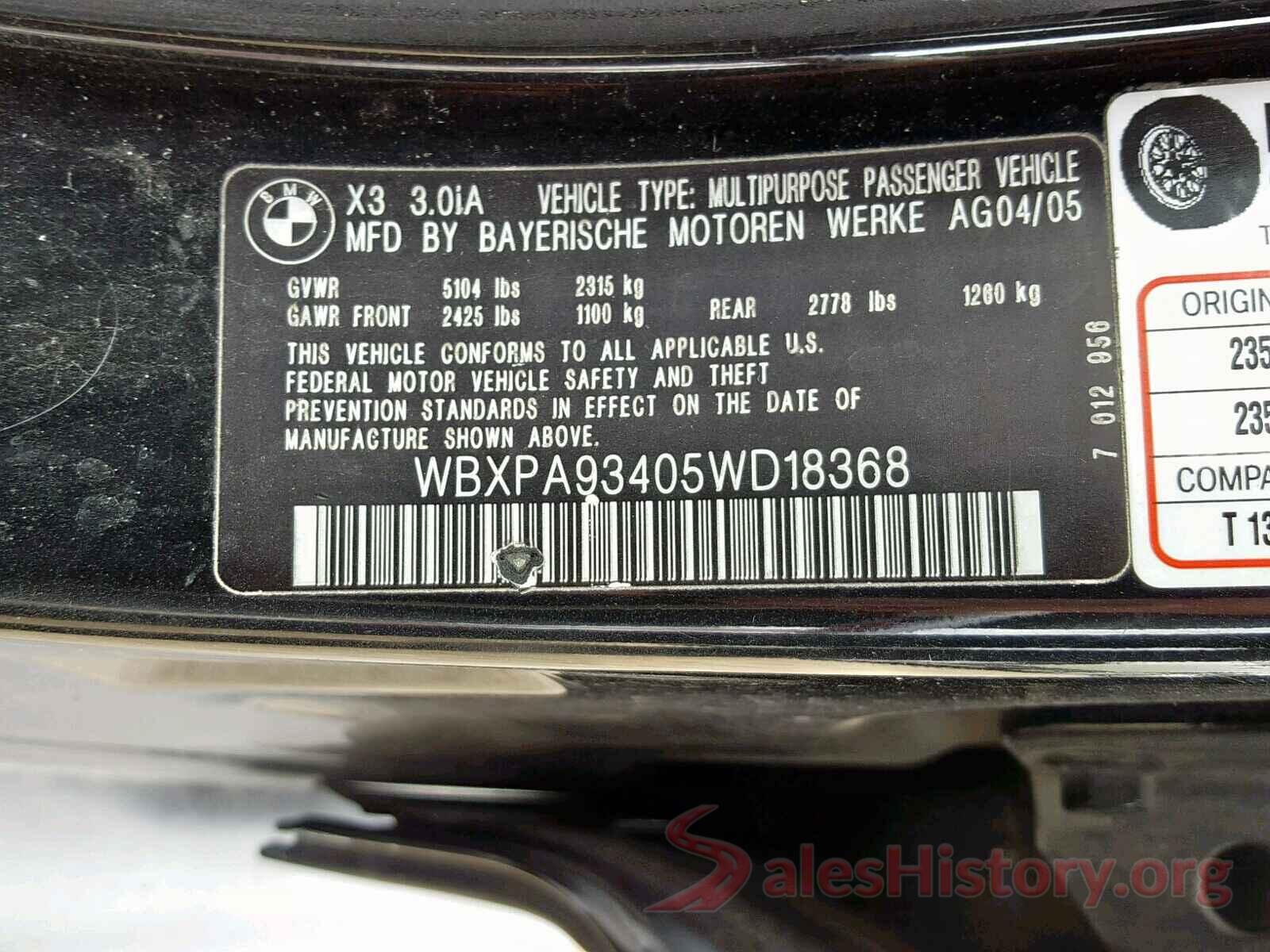 ZACCJABB7JPJ58066 2005 BMW X3