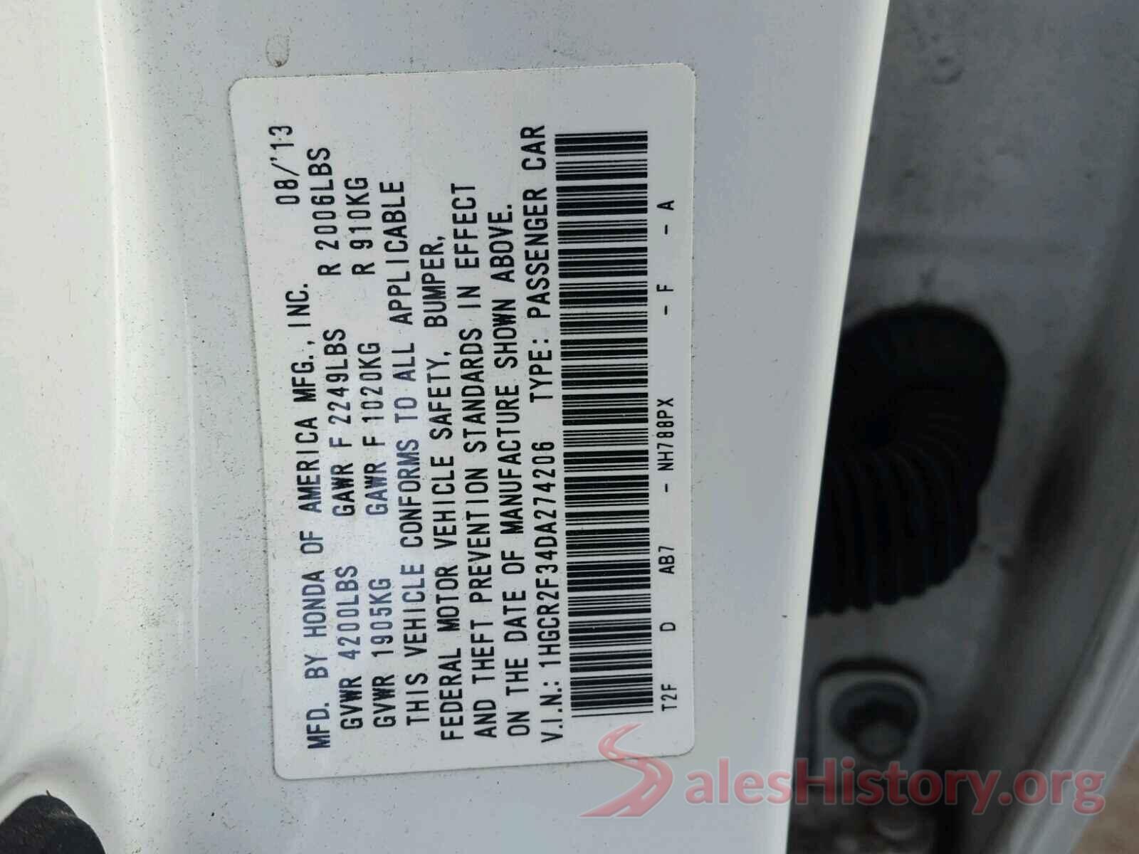 5TFDW5F12GX544269 2013 HONDA ACCORD