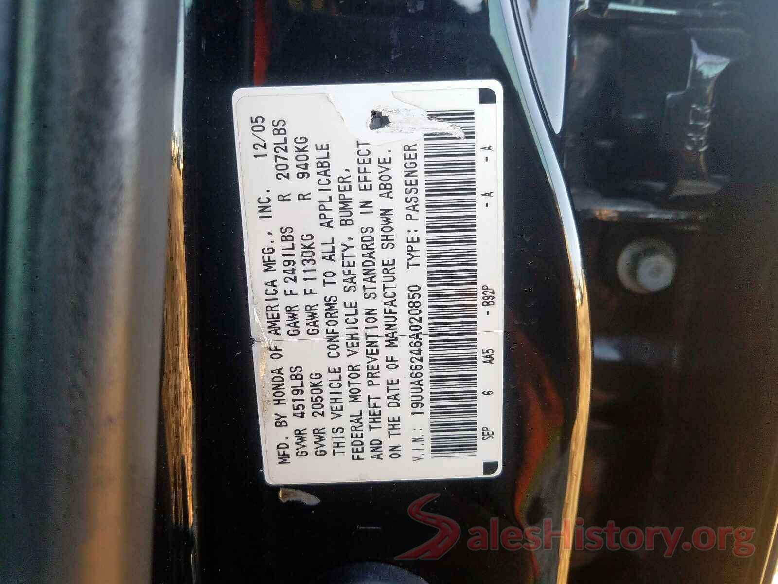 JTDKARFU5G3514066 2006 ACURA TL