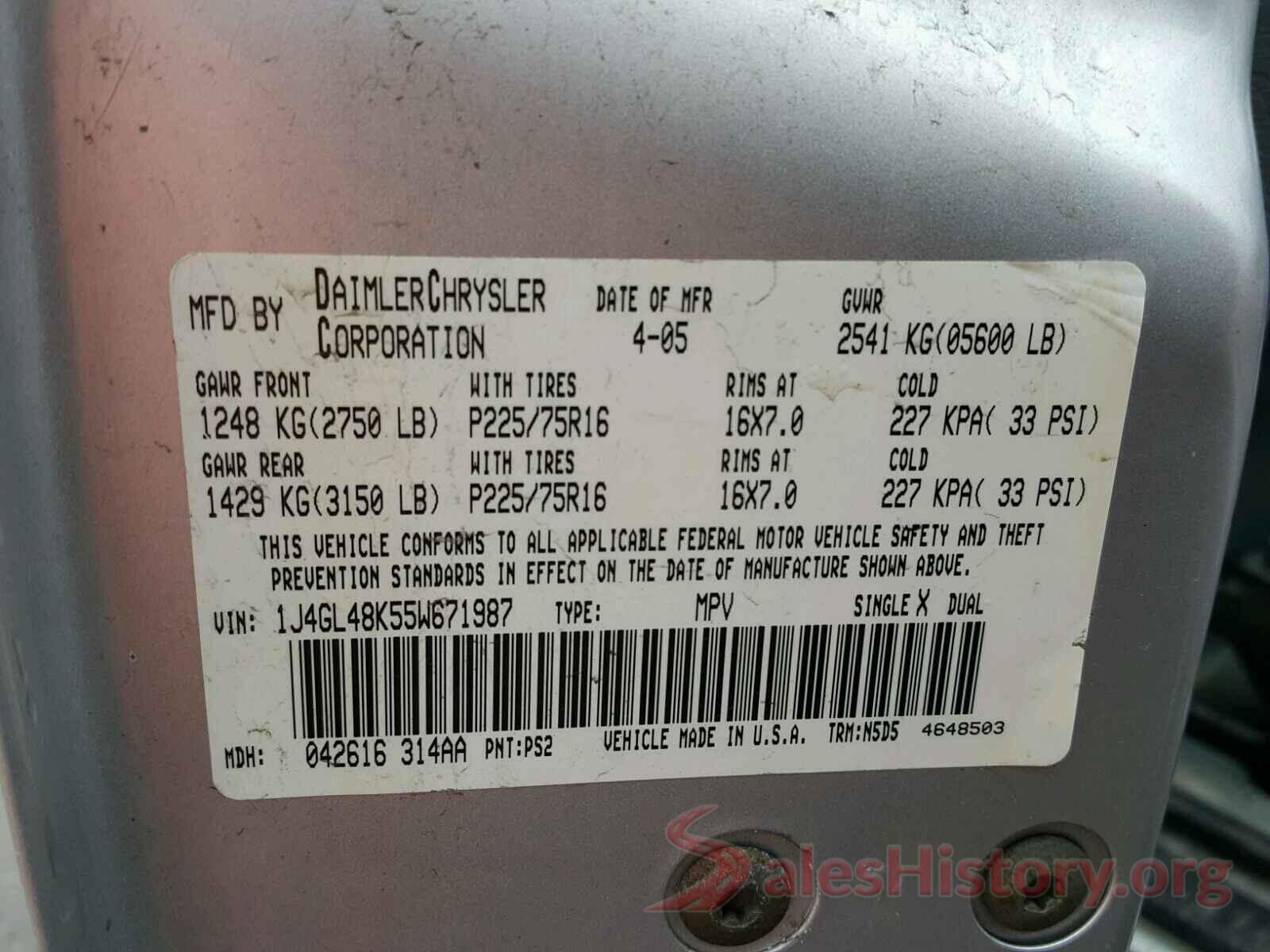 4T1BF1FK9HU453698 2005 JEEP LIBERTY