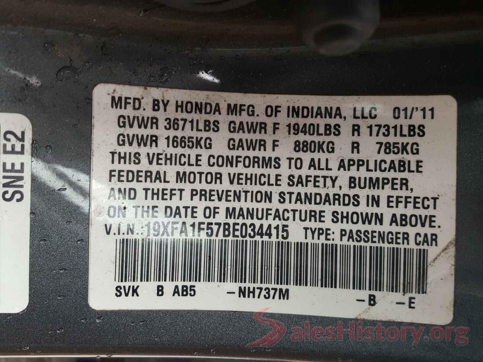 4T1C11AK0MU512156 2011 HONDA CIVIC