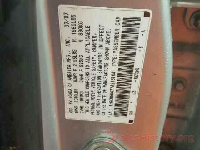 JTEZU5JR3J5182511 2007 HONDA ACCORD