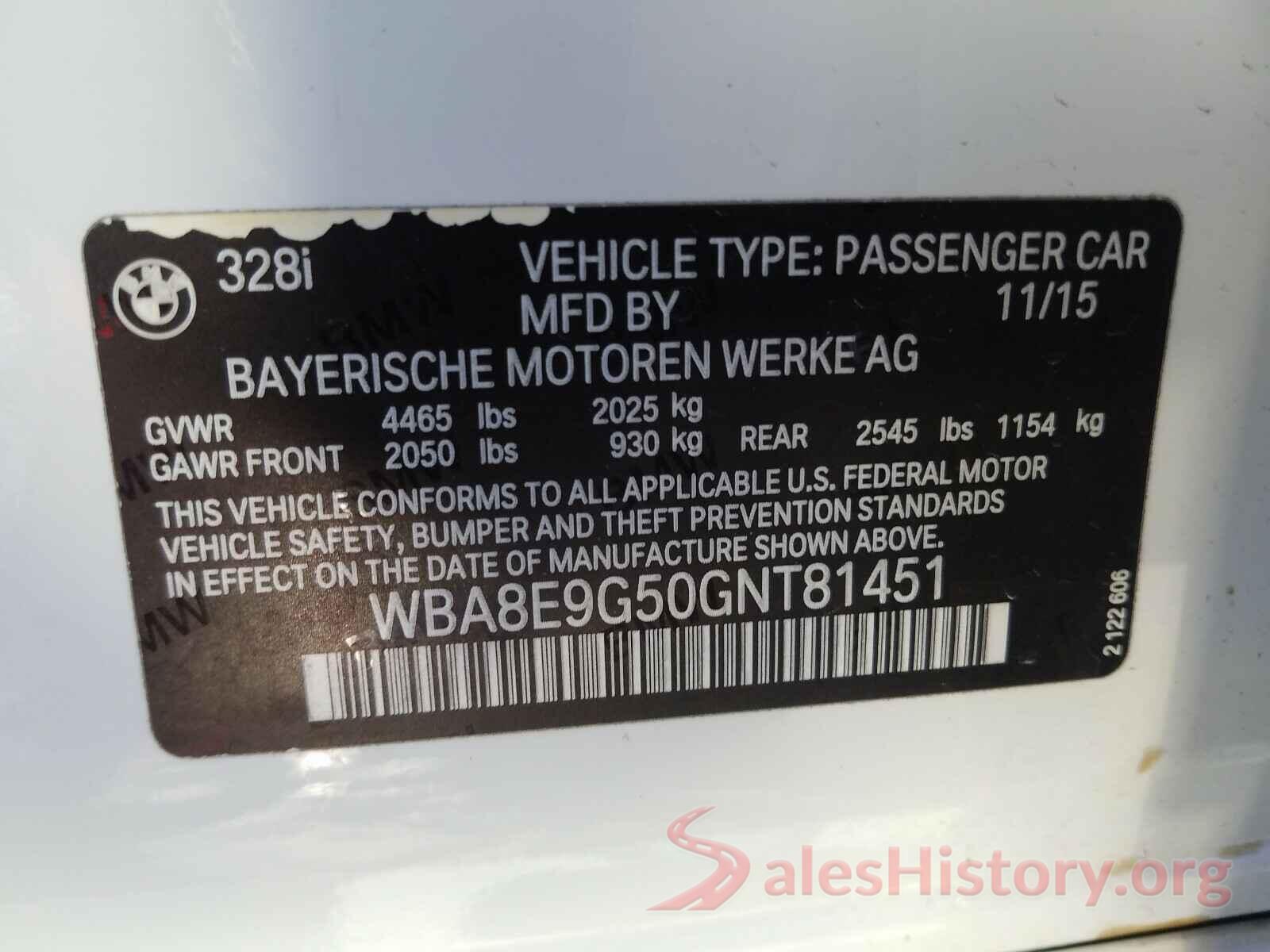 WBA8E9G50GNT81451 2016 BMW 3 SERIES