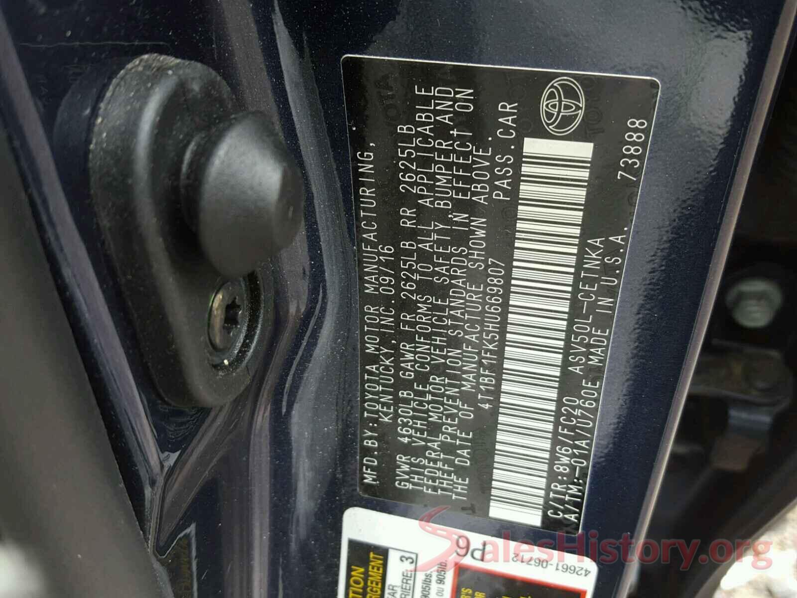 4T1B11HKXJU090944 2017 TOYOTA CAMRY