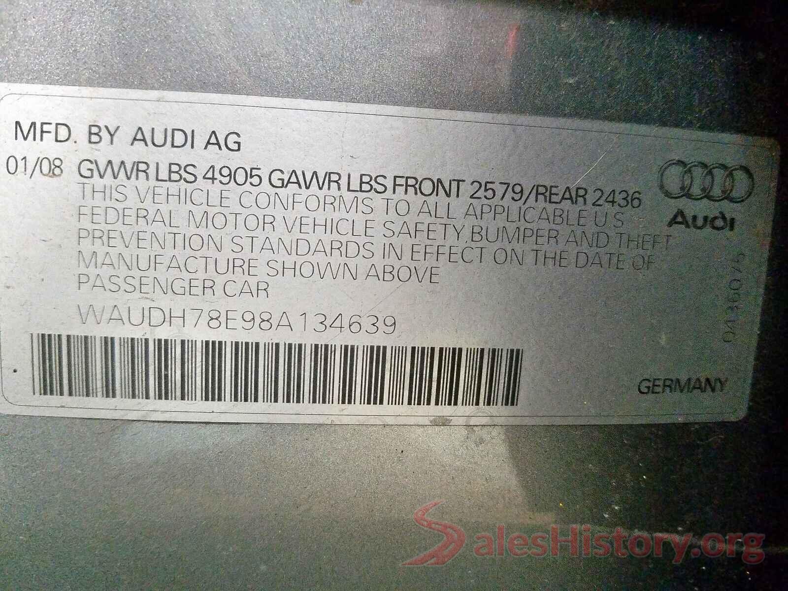 3VV3B7AX2KM186489 2008 AUDI A4