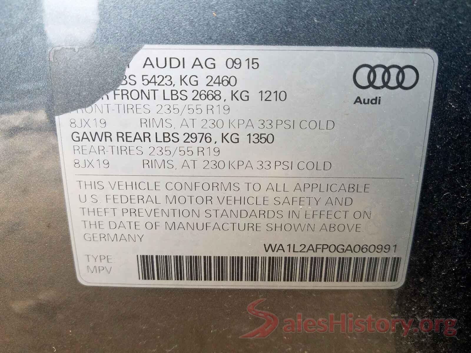 2C3CDZBT1LH201584 2016 AUDI Q5