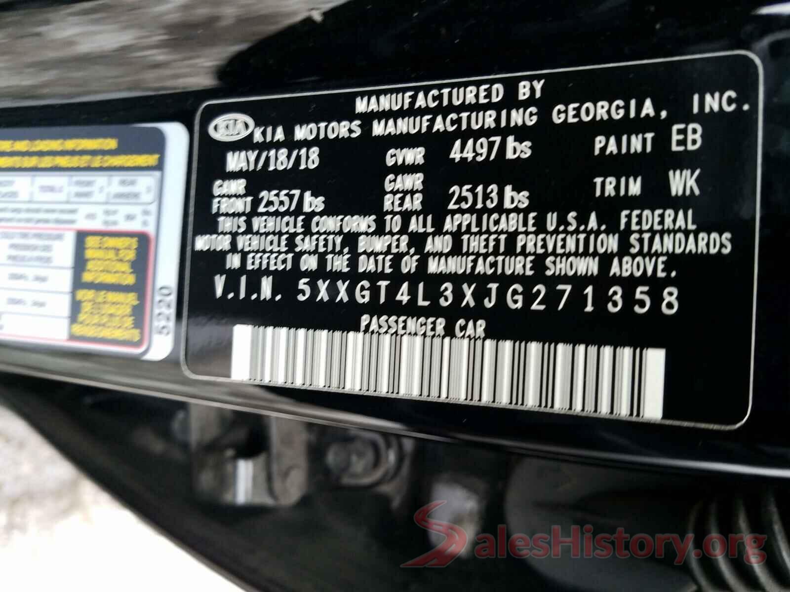 5XXGT4L3XJG271358 2018 KIA OPTIMA