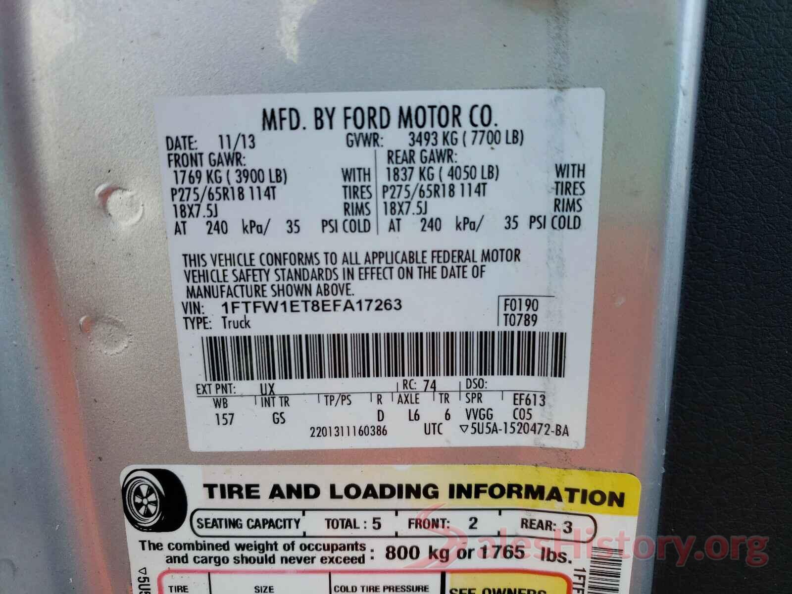 3TMCZ5AN8MM393887 2014 FORD F150