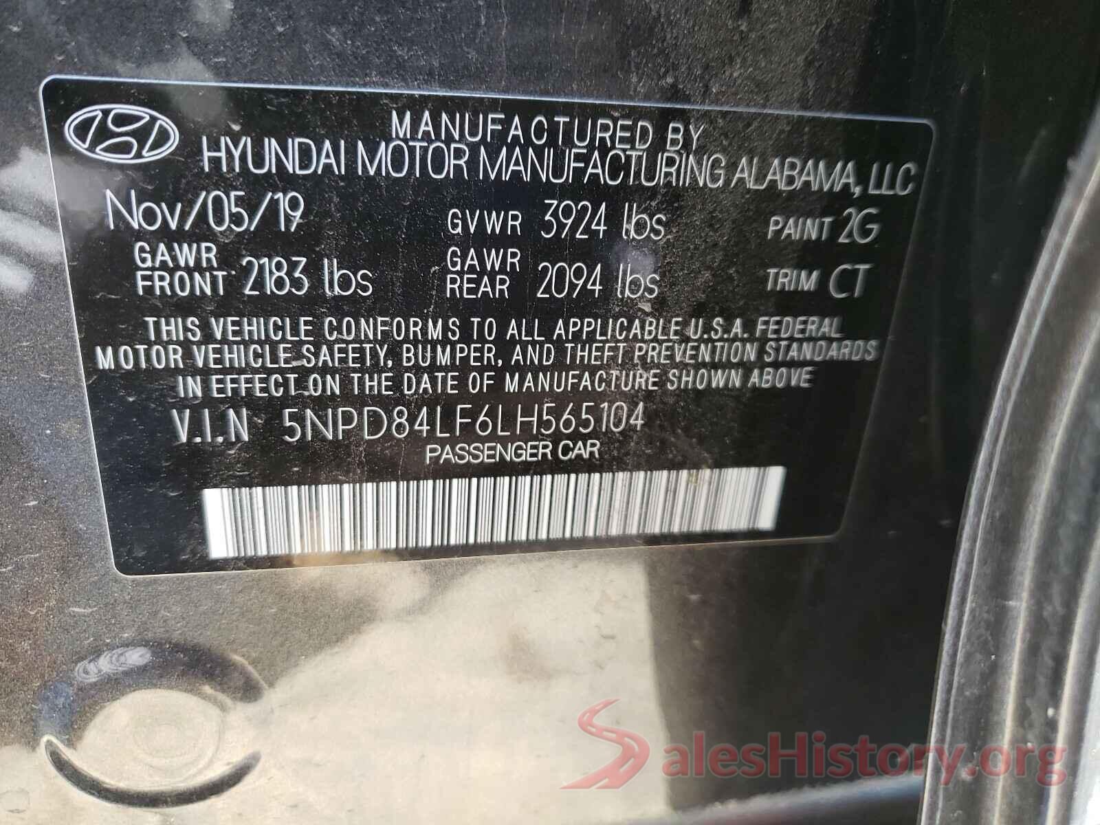 5NPD84LF6LH565104 2020 HYUNDAI ELANTRA