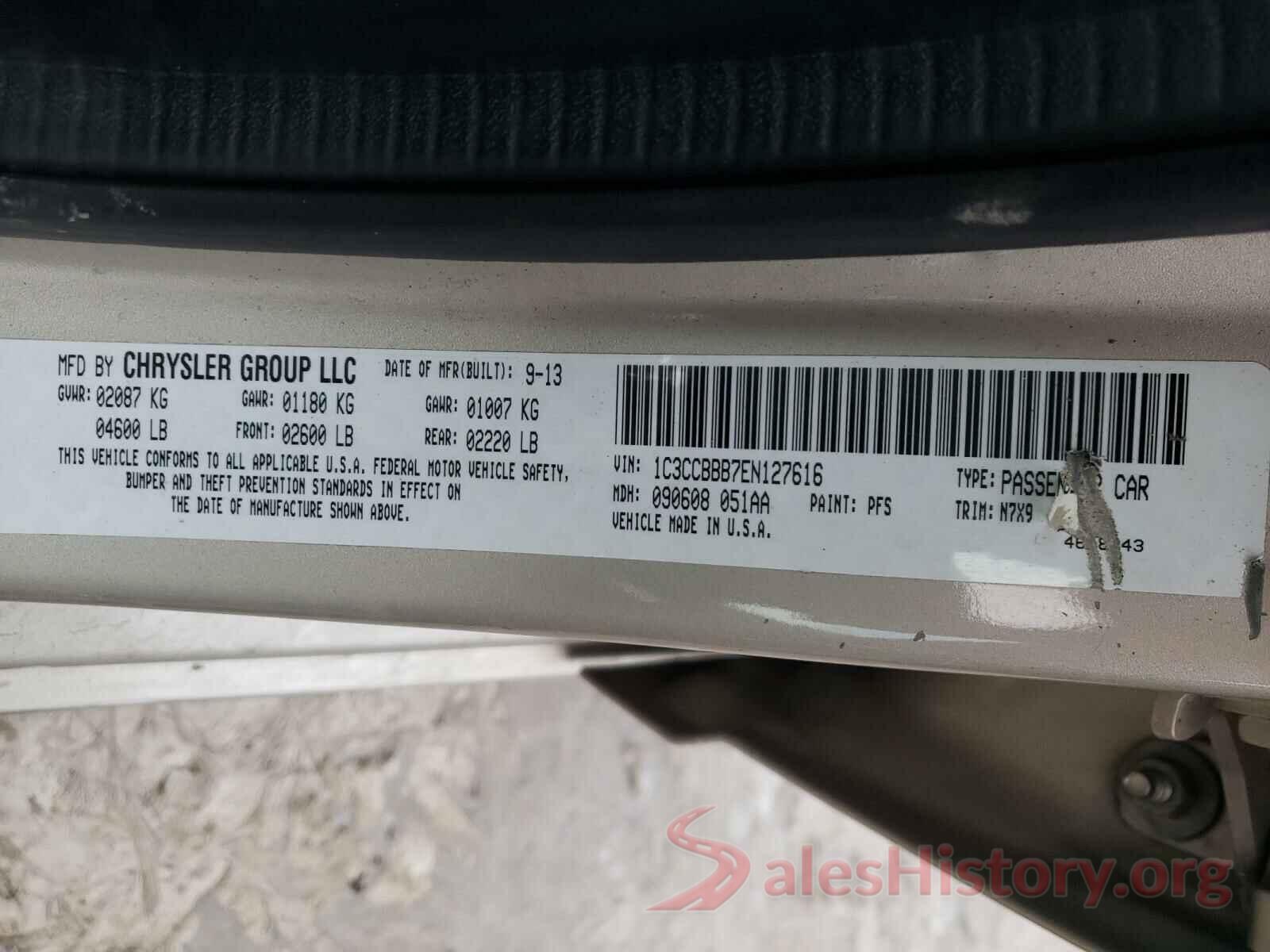 JF2SKACC4KH561032 2014 CHRYSLER 200