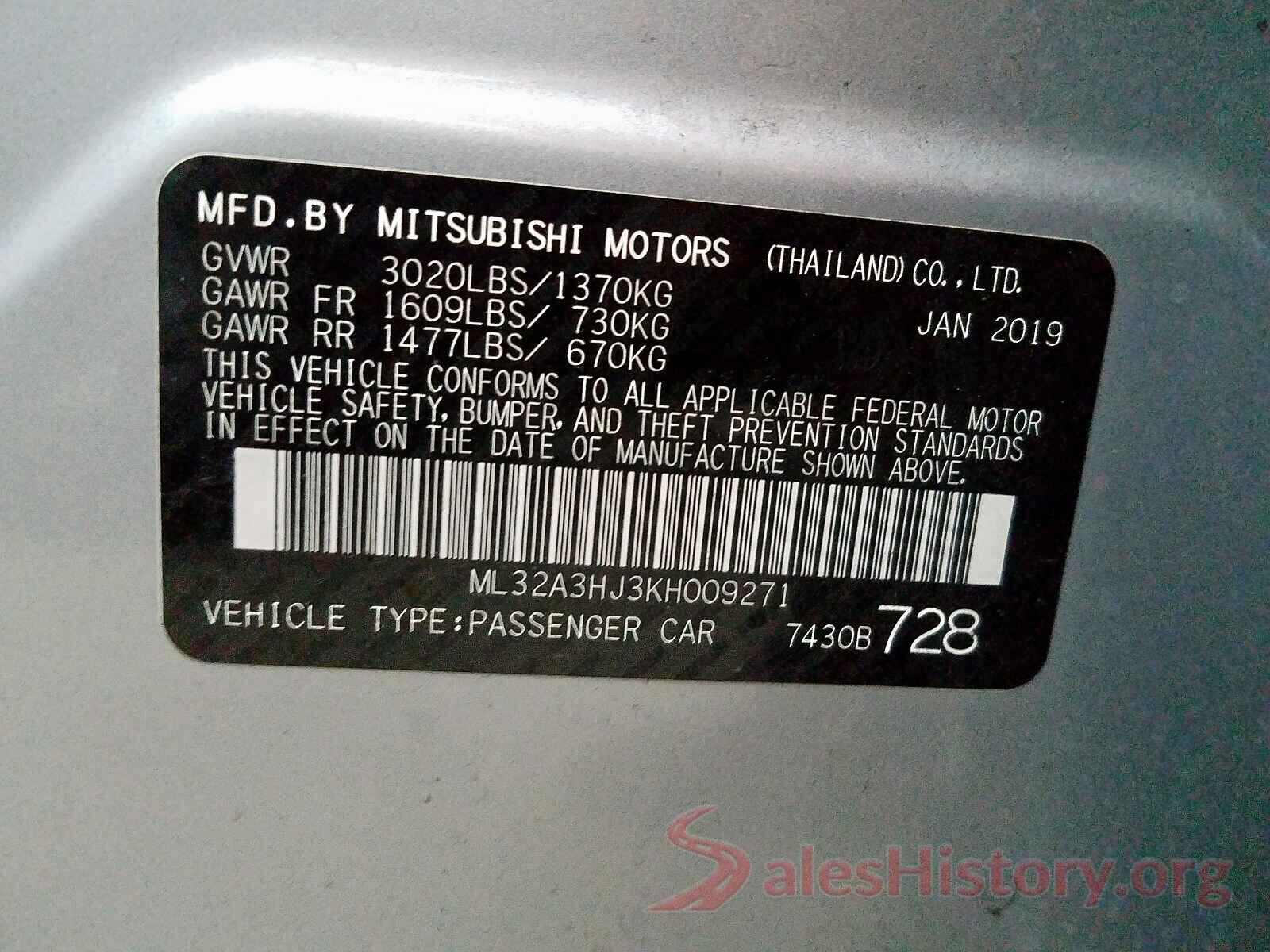 JTDKARFU7G3007010 2019 MITSUBISHI MIRAGE