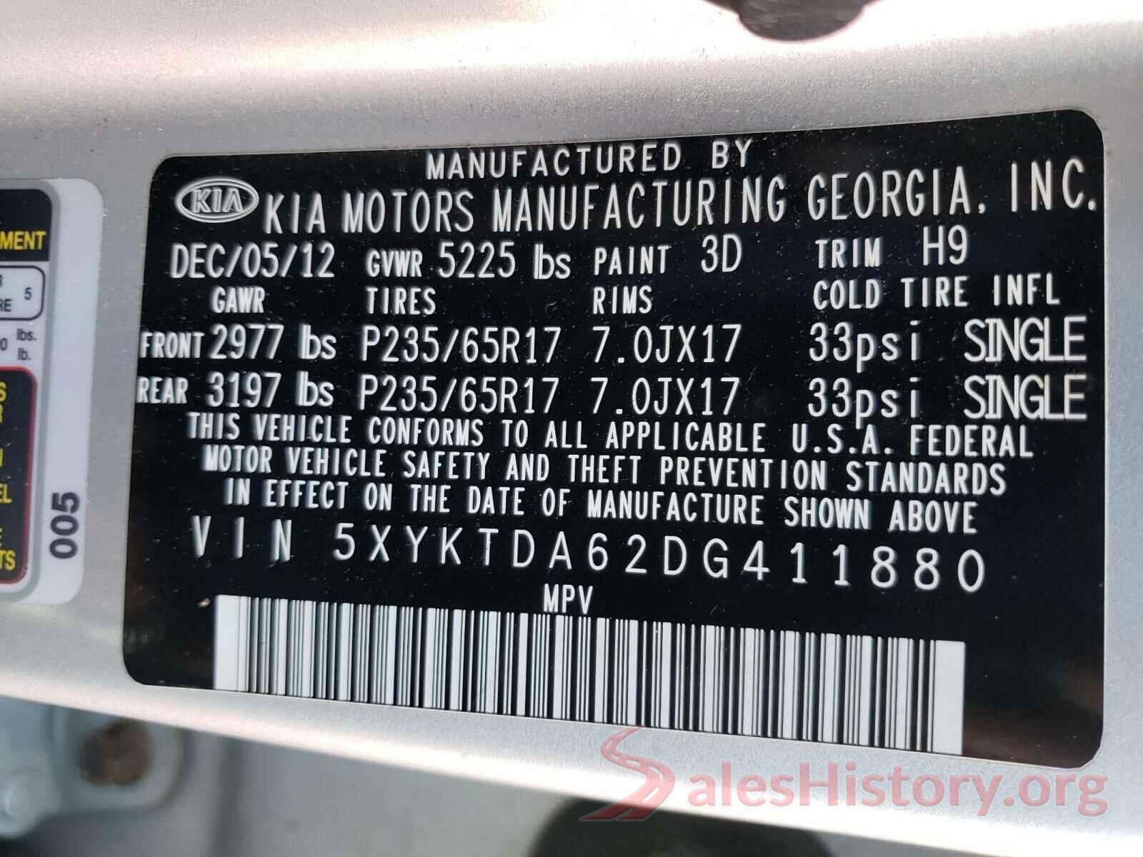 KNMAT2MVXHP554226 2013 KIA SORENTO