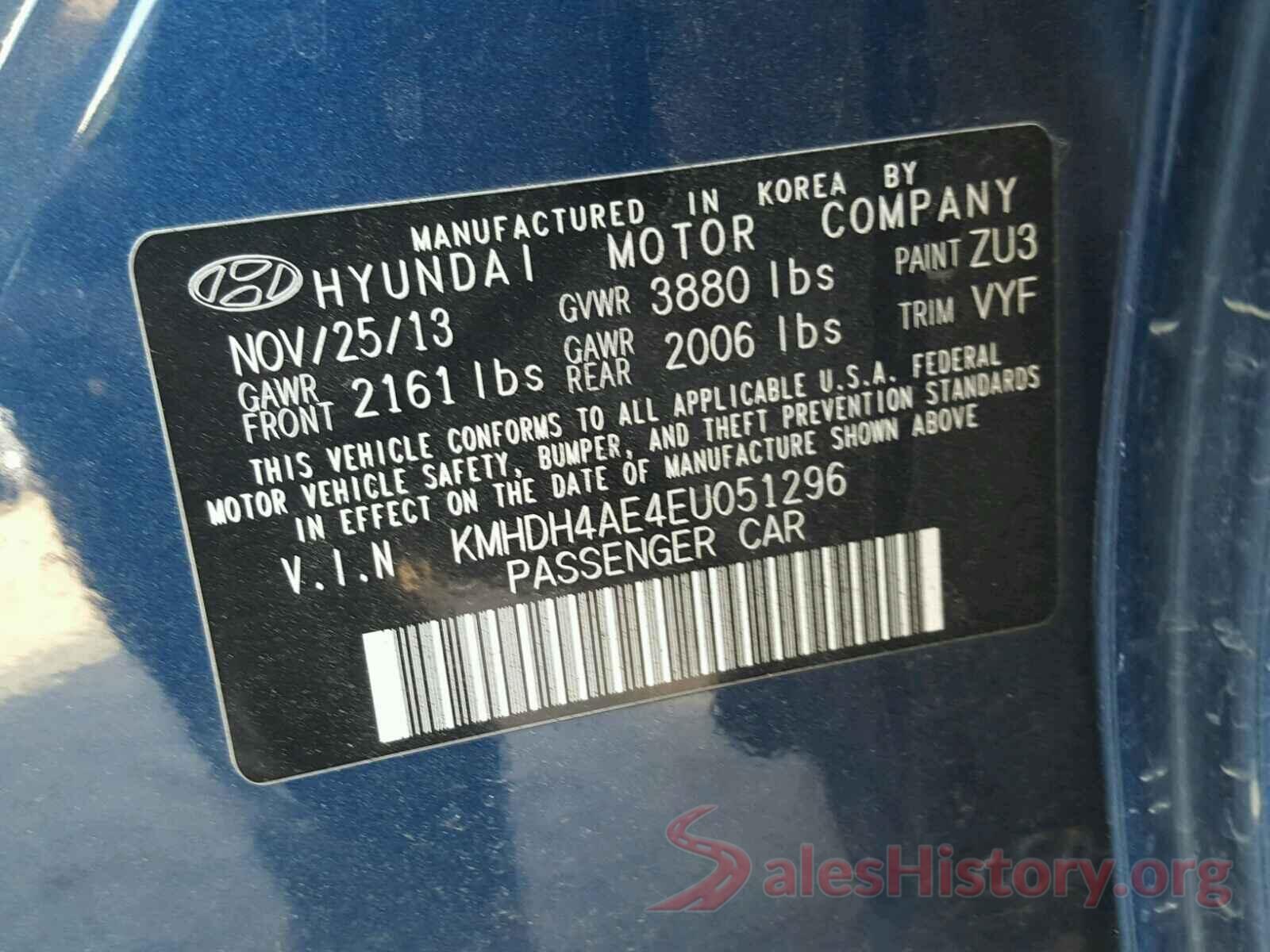 5N1AT2MT3HC745763 2014 HYUNDAI ELANTRA