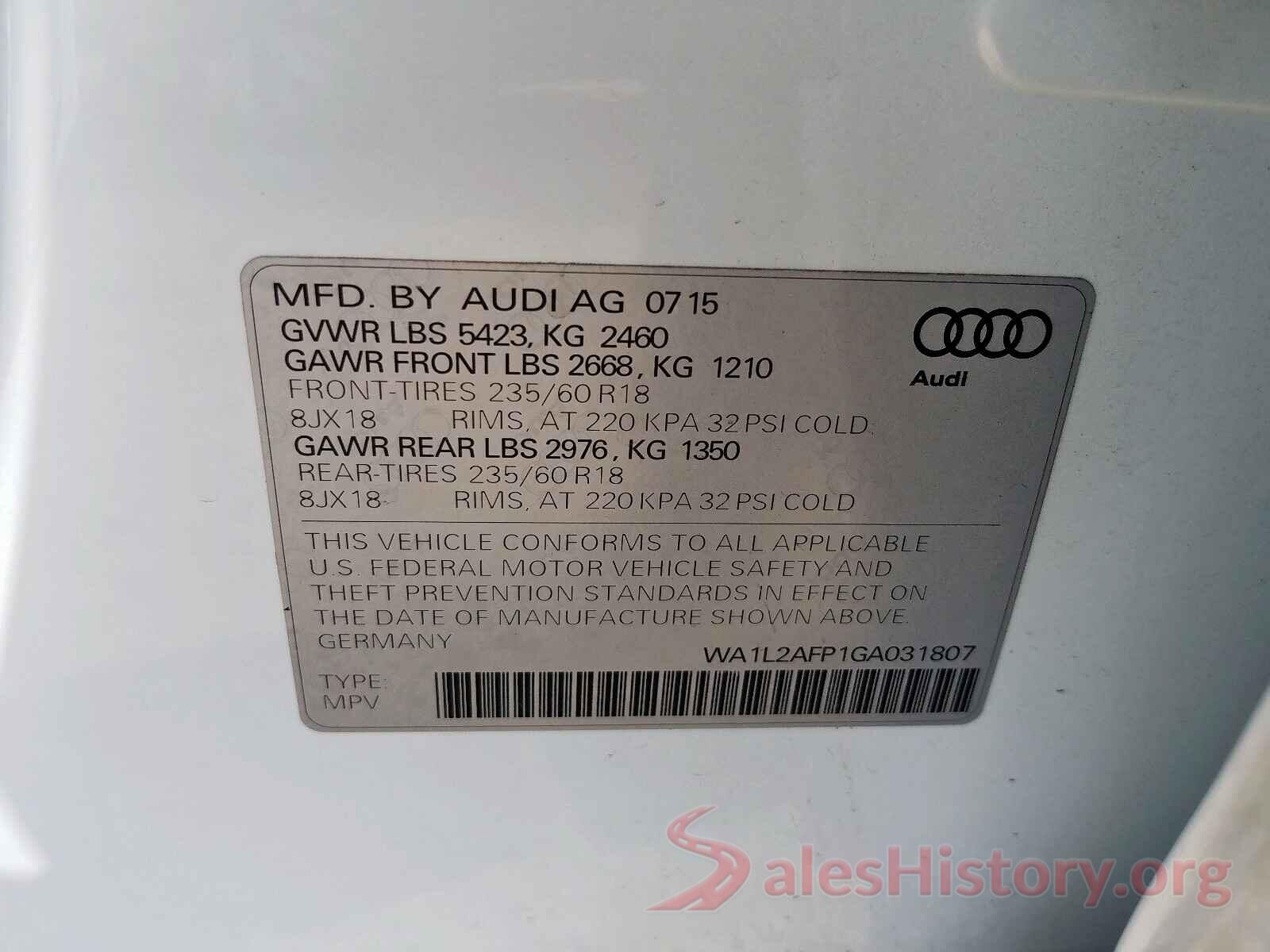 2G1105S32H9188667 2016 AUDI Q5