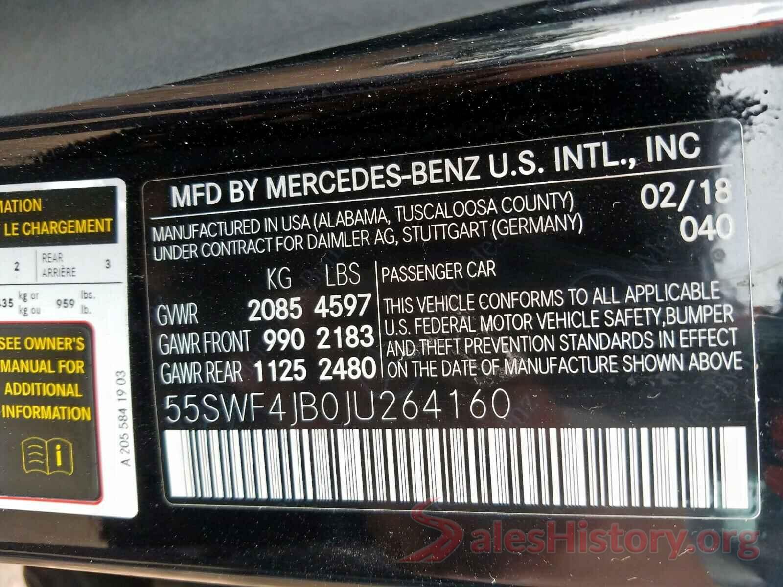 2T1BURHE9HC883907 2018 MERCEDES-BENZ C CLASS