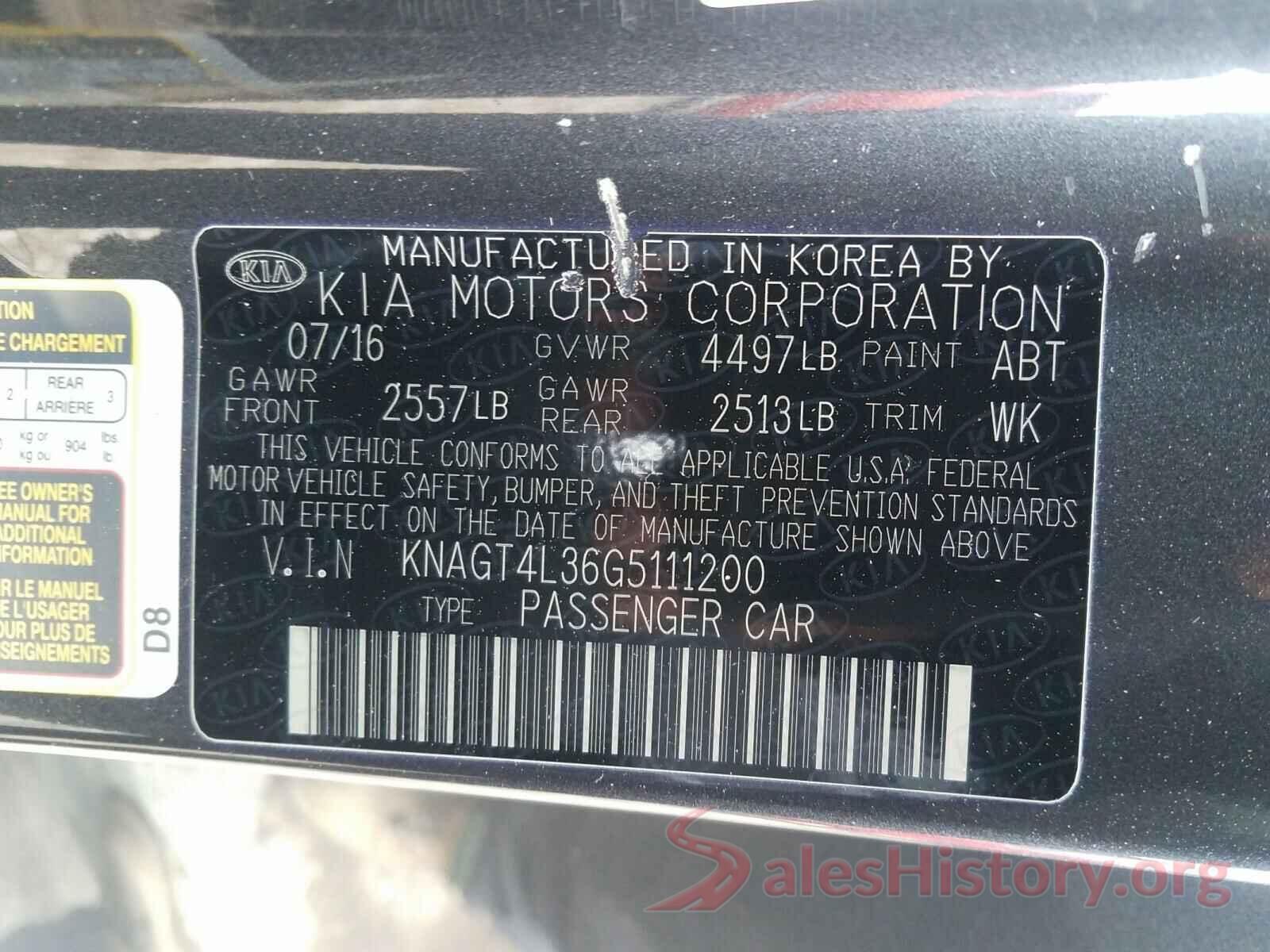 3N1CN7AP4JL870991 2016 KIA OPTIMA