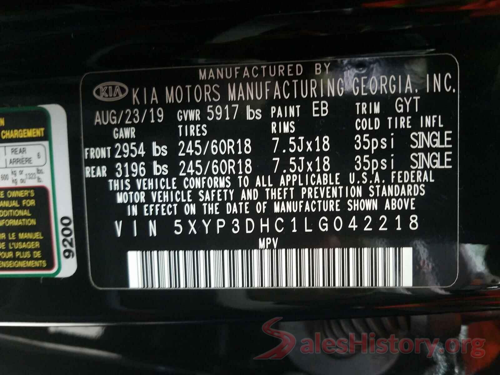 NMTKHMBX9KR075023 2020 KIA TELLURIDE