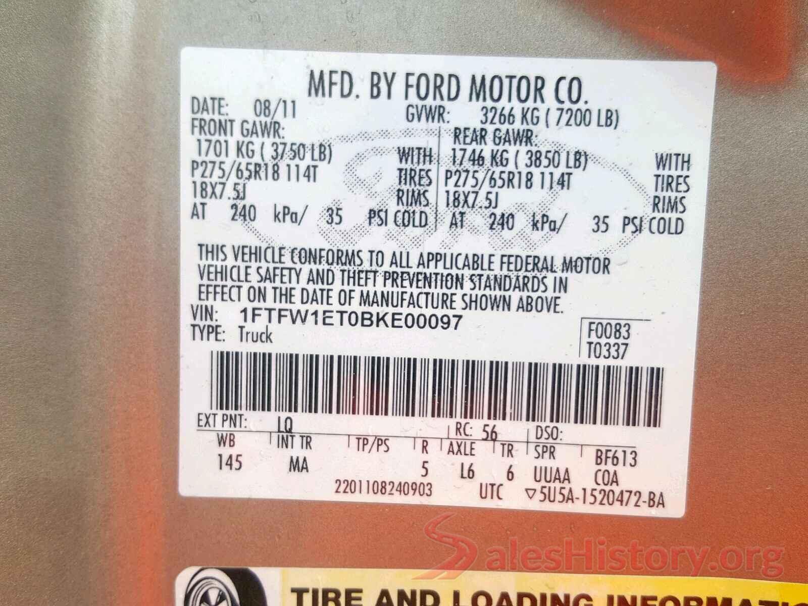 KM8J3CA22GU040852 2011 FORD F150 SUPER