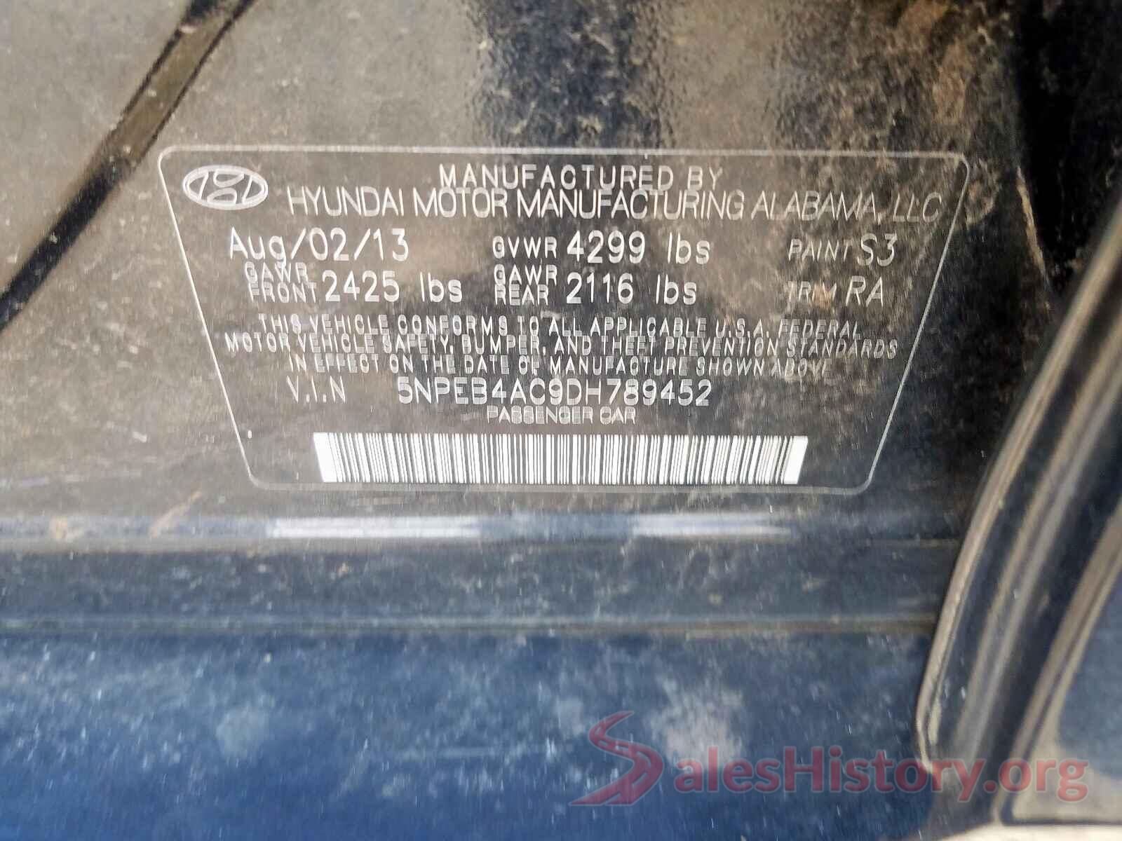 JF2SJAGC0JH545244 2013 HYUNDAI SONATA