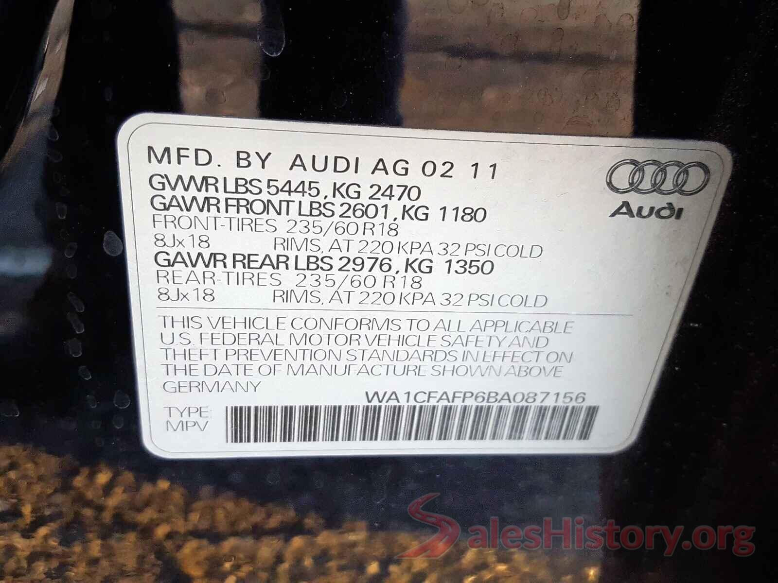 1G1PE5SB4G7227780 2011 AUDI Q5