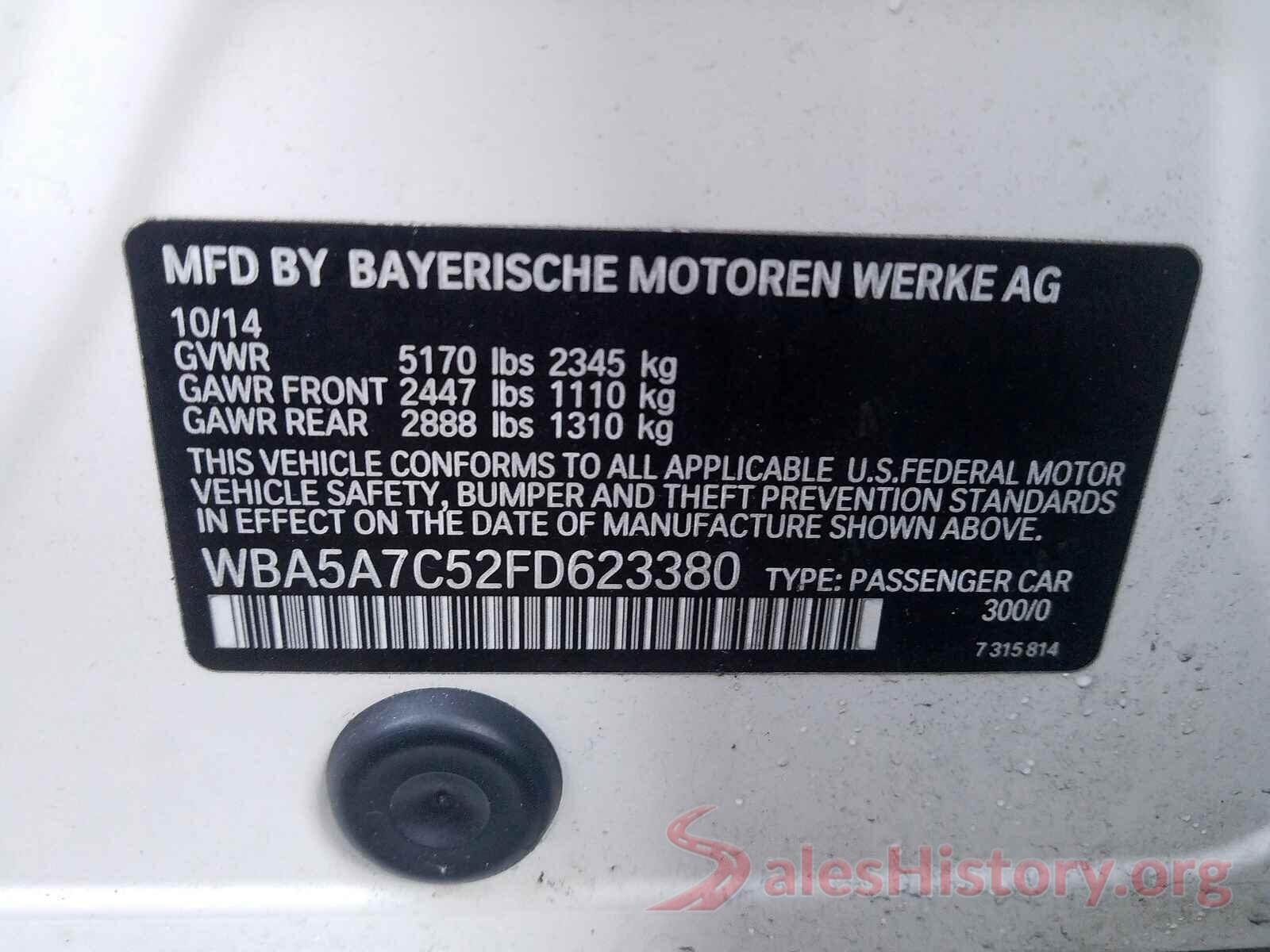 1N4AL3AP1HC139000 2015 BMW 5 SERIES