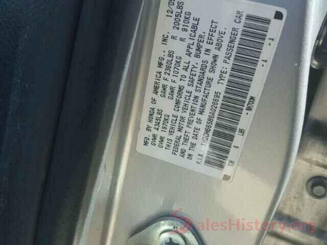 2T3P1RFV0MC143102 2006 HONDA ACCORD