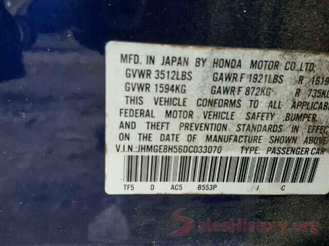 3N1CN8EVXML834998 2013 HONDA FIT