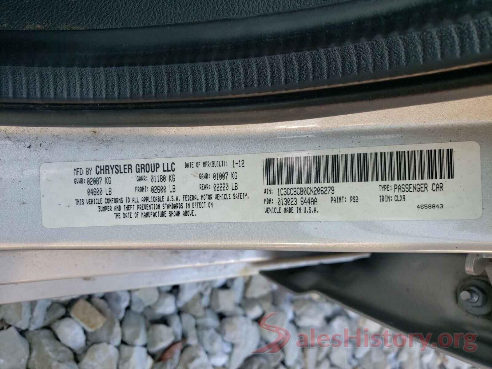 1FTER4EH1KLA61439 2012 CHRYSLER 200