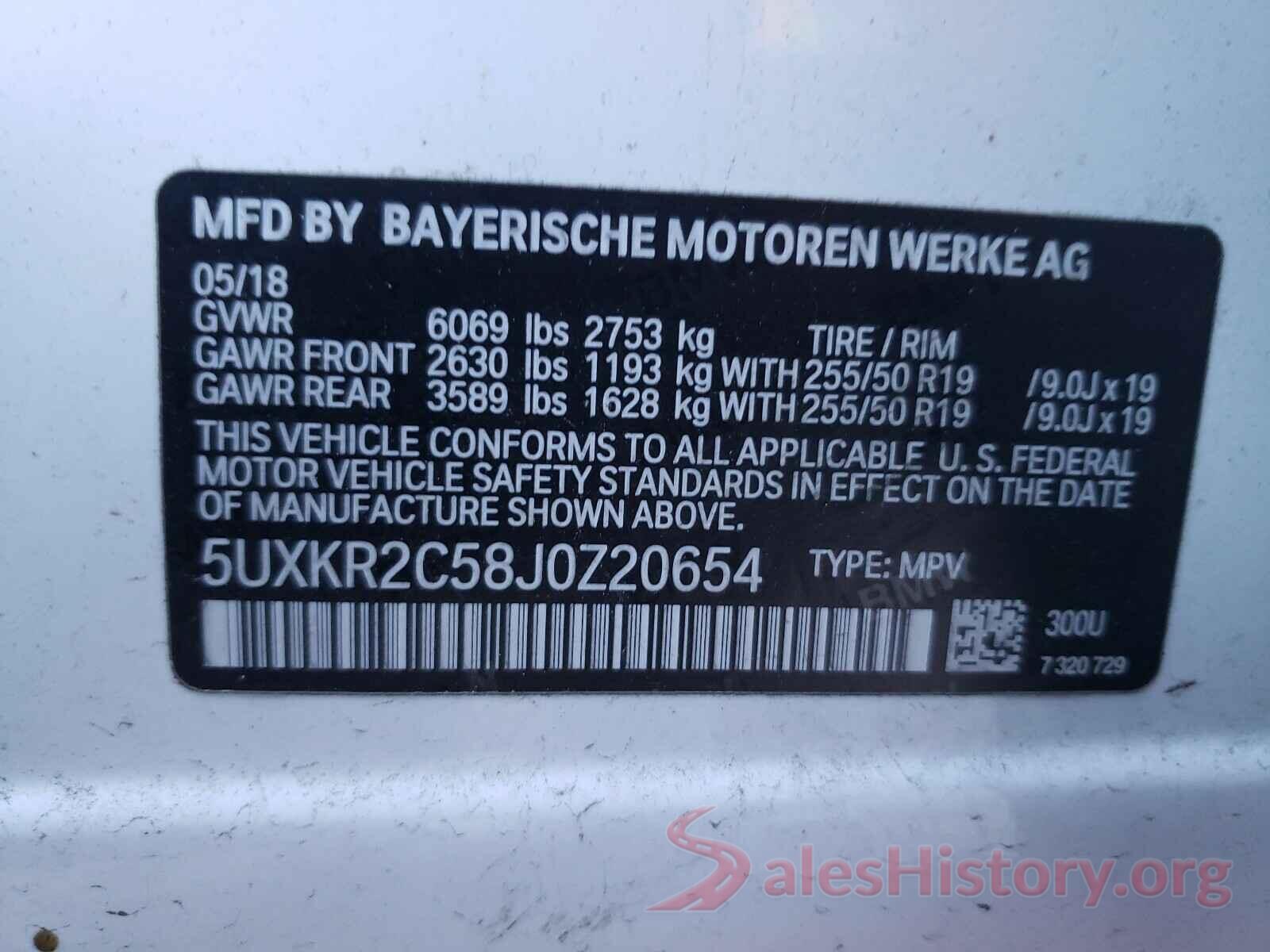 5UXKR2C58J0Z20654 2018 BMW X5